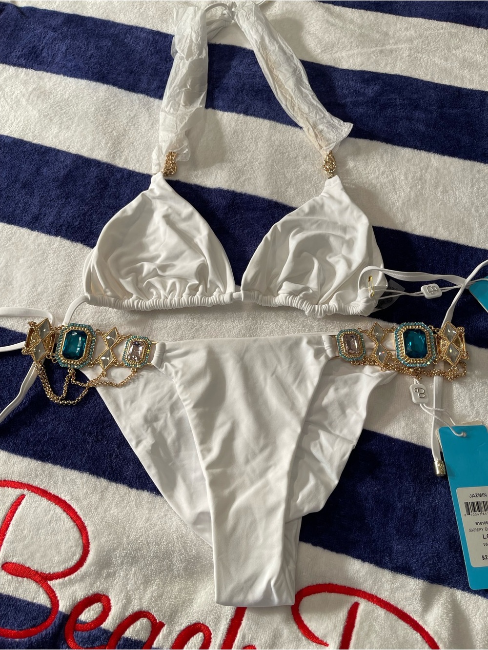 NWT beach bunny bikini ball and chain top and Jazmine bottoms XL/L set